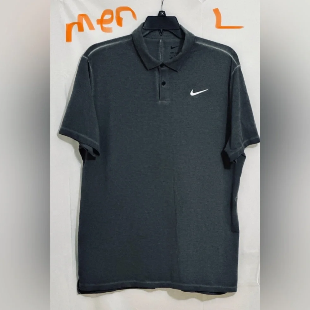 MENS CHARCOAL GREY DRI FIT NIKE POLO